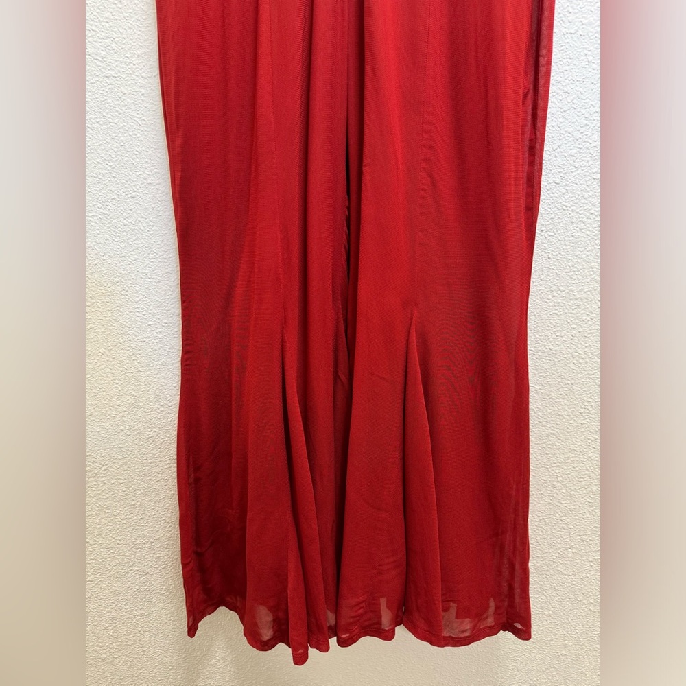 Reformation Sylvania Jumpsuit Romper Button Keyhole Pompeian Deep Red Size 10 - Picture 14 of 16